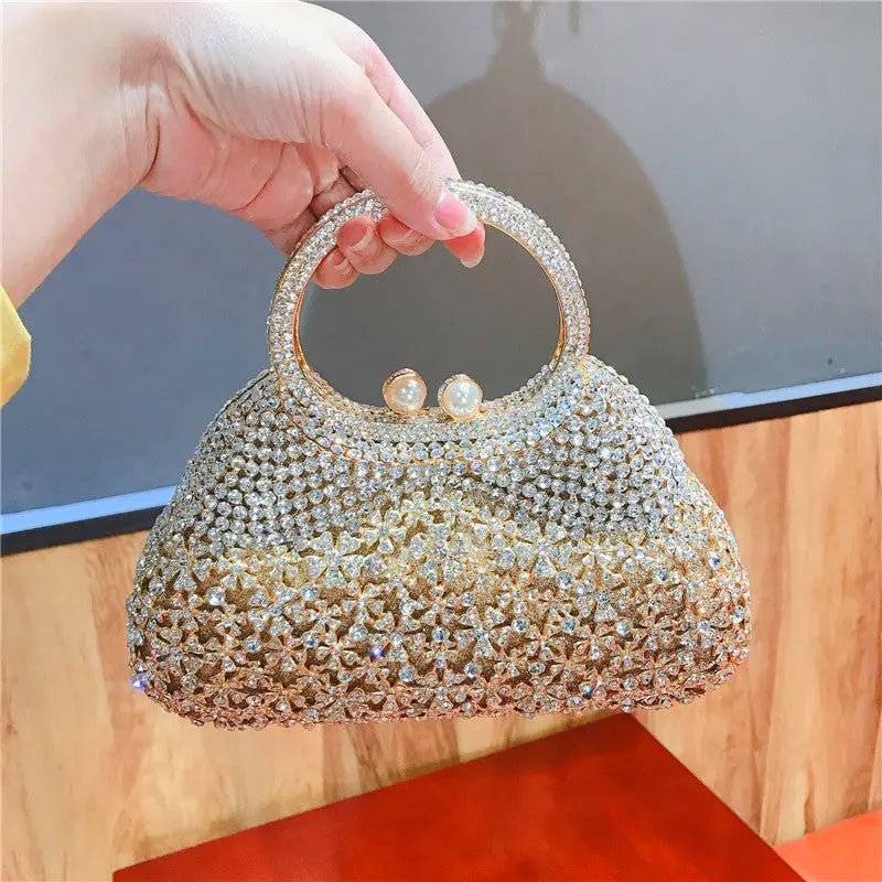 Rancagua | Goldene Kristall‑Clutch für Abende