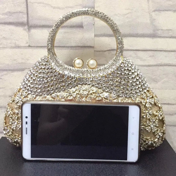 Rancagua | Goldene Kristall‑Clutch für Abende