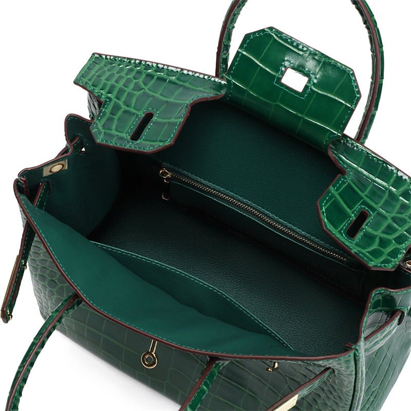 Barrow | Croc‑Prägung Tote in Smaragdgrün
