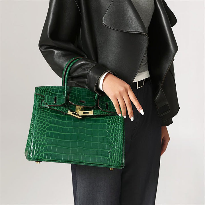 Barrow | Croc‑Prägung Tote in Smaragdgrün