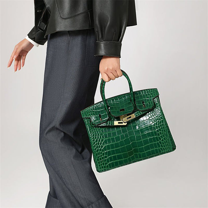 Barrow | Croc‑Prägung Tote in Smaragdgrün