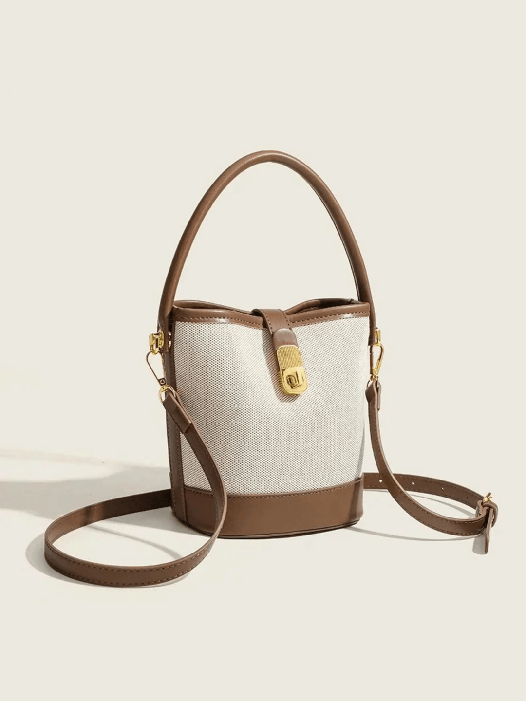 Nelson | Elegante Canvas-Leder-Bucket-Bag