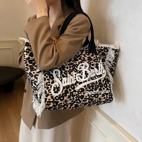 Delhi | Große Laptoptasche Leopard-Print