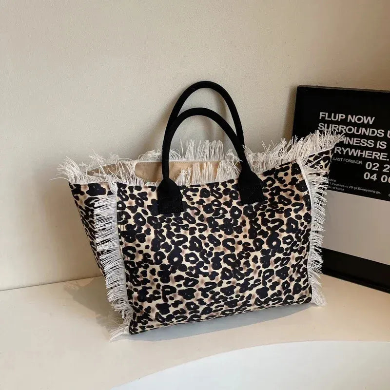 Delhi | Große Laptoptasche Leopard-Print