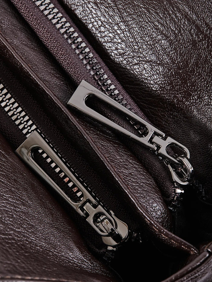 Xiamen | Multi‑Pocket Leder‑Schultertasche