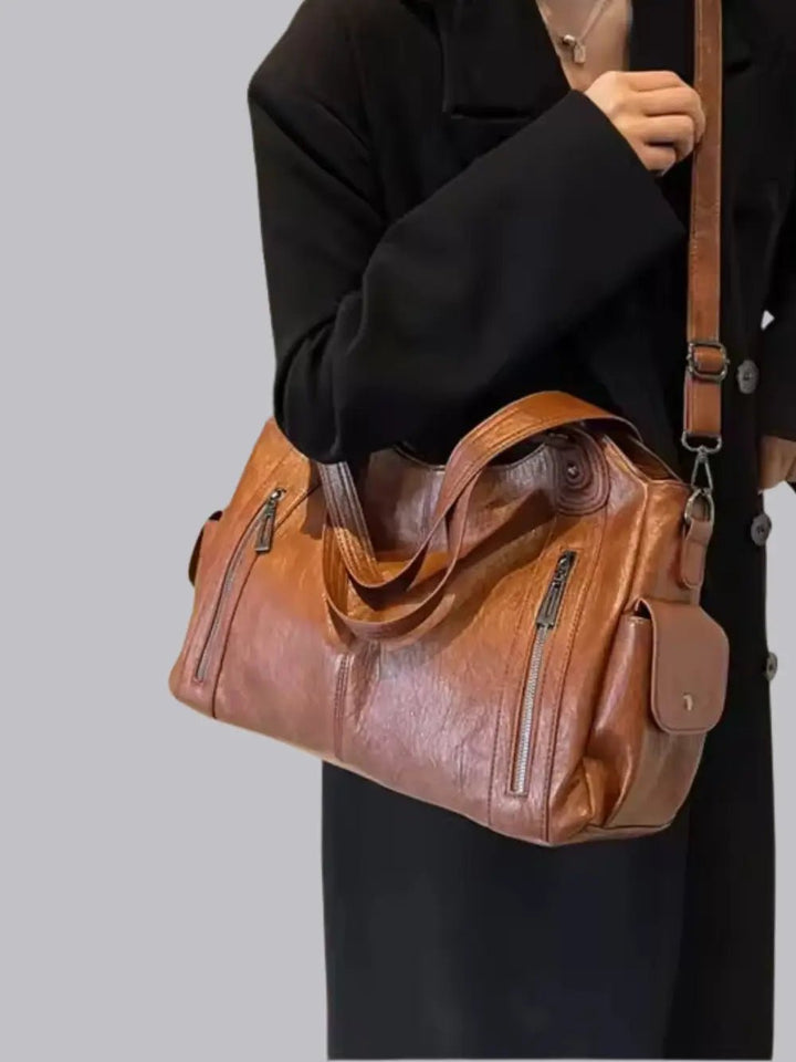 Xiamen | Multi‑Pocket Leder‑Schultertasche