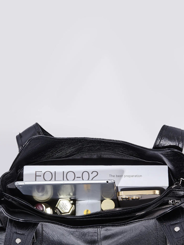Xiamen | Multi‑Pocket Leder‑Schultertasche