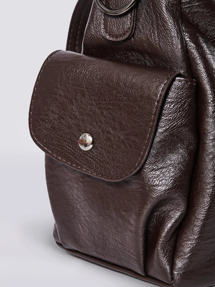 Xiamen | Multi‑Pocket Leder‑Schultertasche