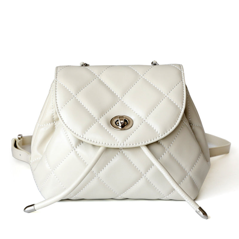 Hadera | silberner Stepp-Rucksack im Metallic-Look