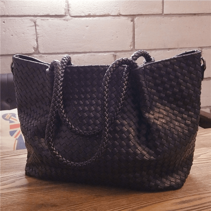 Encarnación | Schwarzer Flecht‑Tote vegan