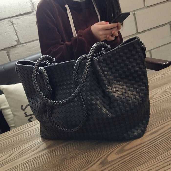 Encarnación | Schwarzer Flecht‑Tote vegan