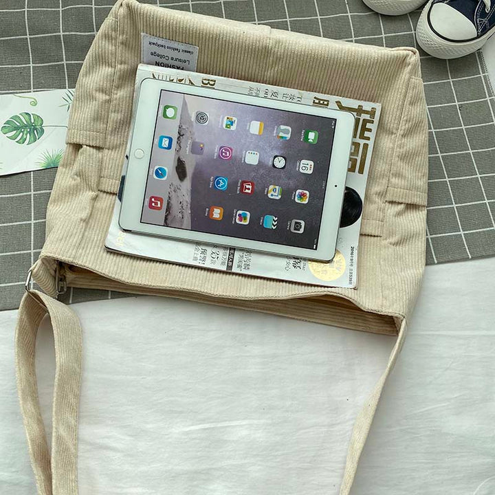 Wiesbaden | Klassische Canvas Cord Schultertasche